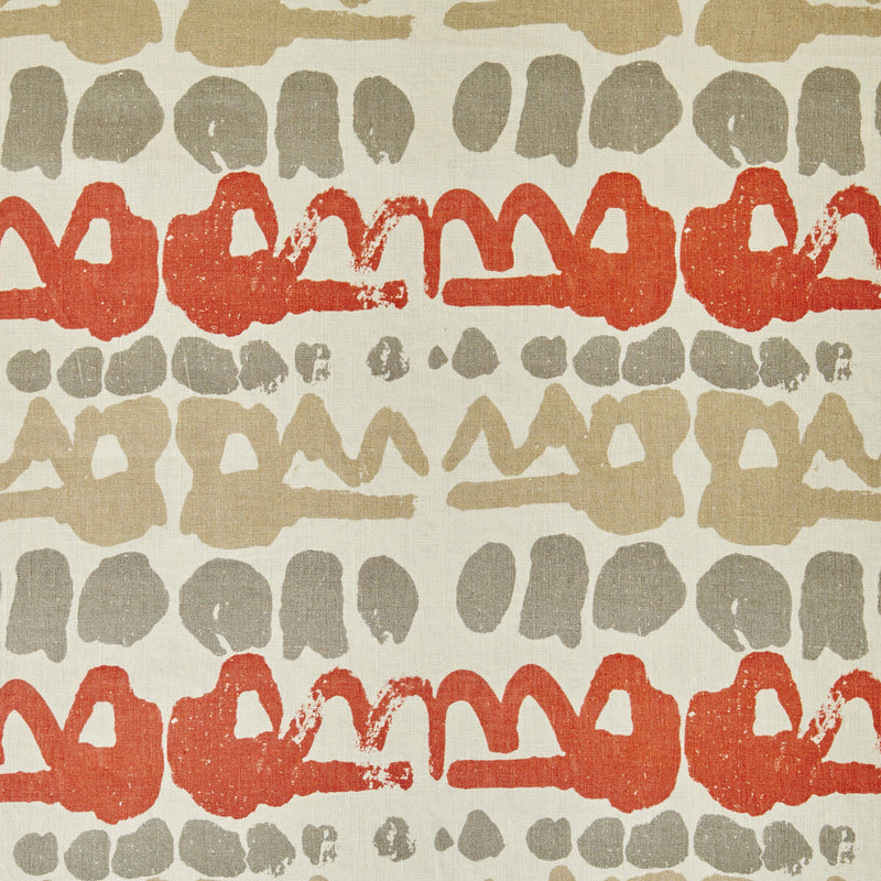 LEE JOFA - ALTAMIRA- RED/GREY - Fabric by the Yard RED/GREY