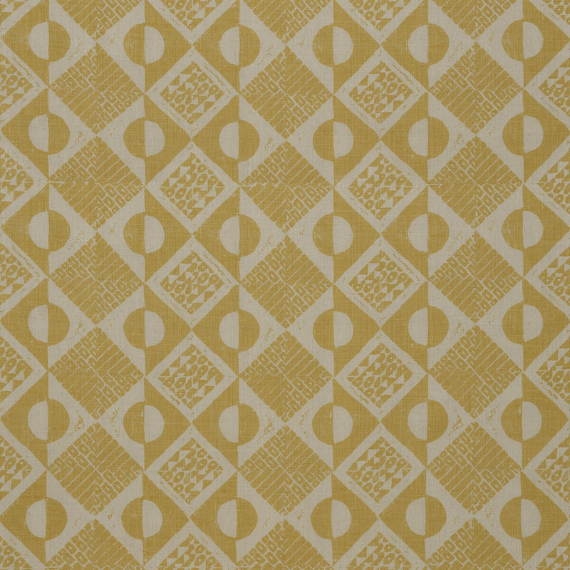 LEE JOFA - CIRCLES AND SQUARES- OCHRE - Fabric by the Yard OCHRE
