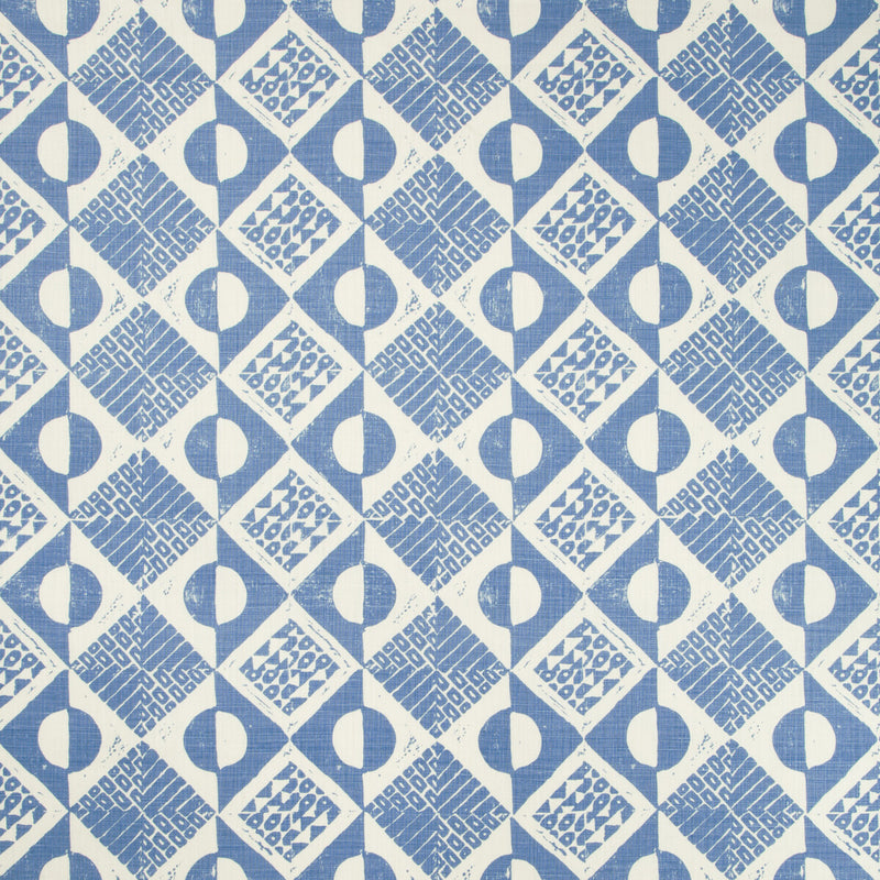 LEE JOFA - CIRCLES AND SQUARES- AZURE - Fabric by the Yard AZURE