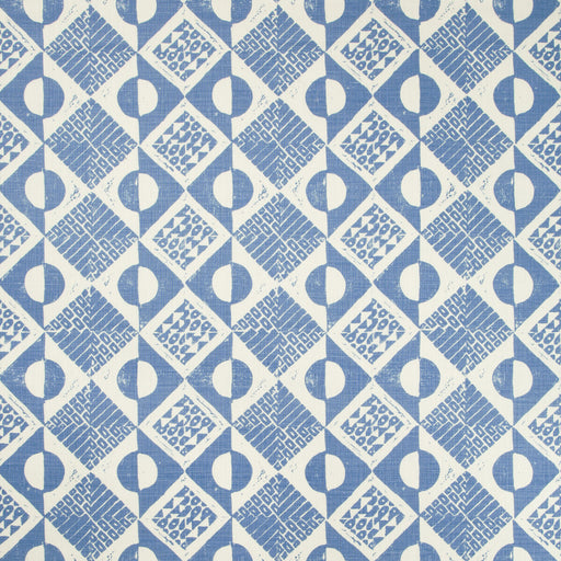 LEE JOFA - CIRCLES AND SQUARES- AZURE - Fabric by the Yard AZURE