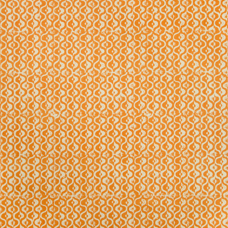 LEE JOFA - SMALL MEDALLION- TANGERINE - Fabric by the Yard TANGERINE