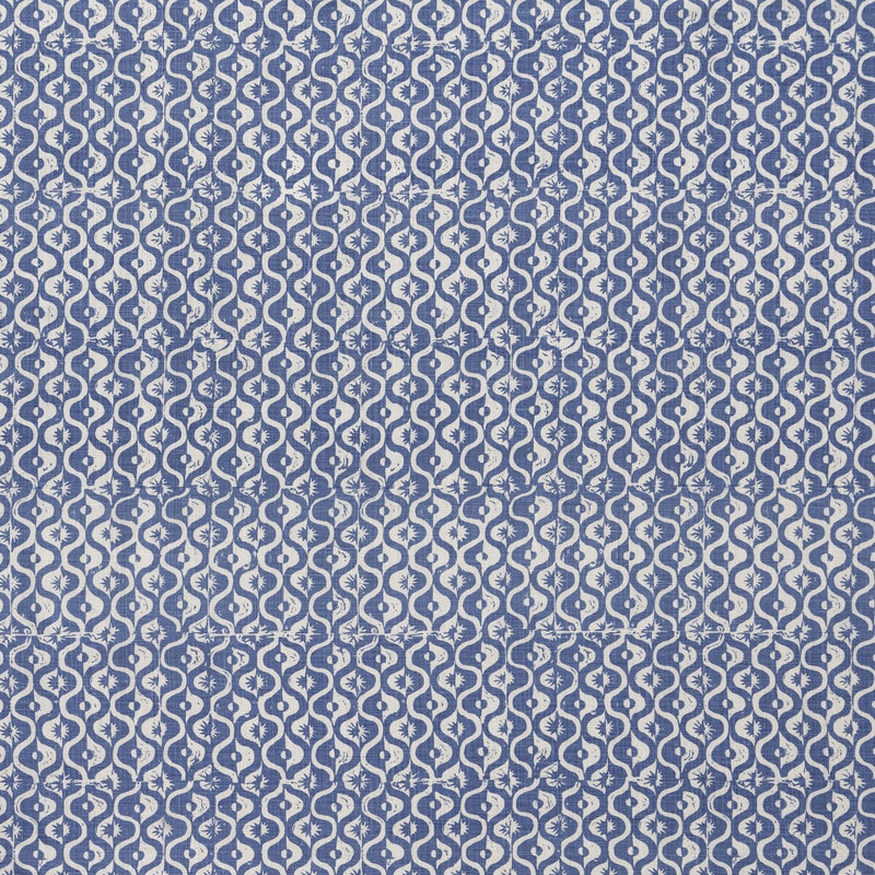 LEE JOFA - SMALL MEDALLION- AZURE - Fabric by the Yard AZURE