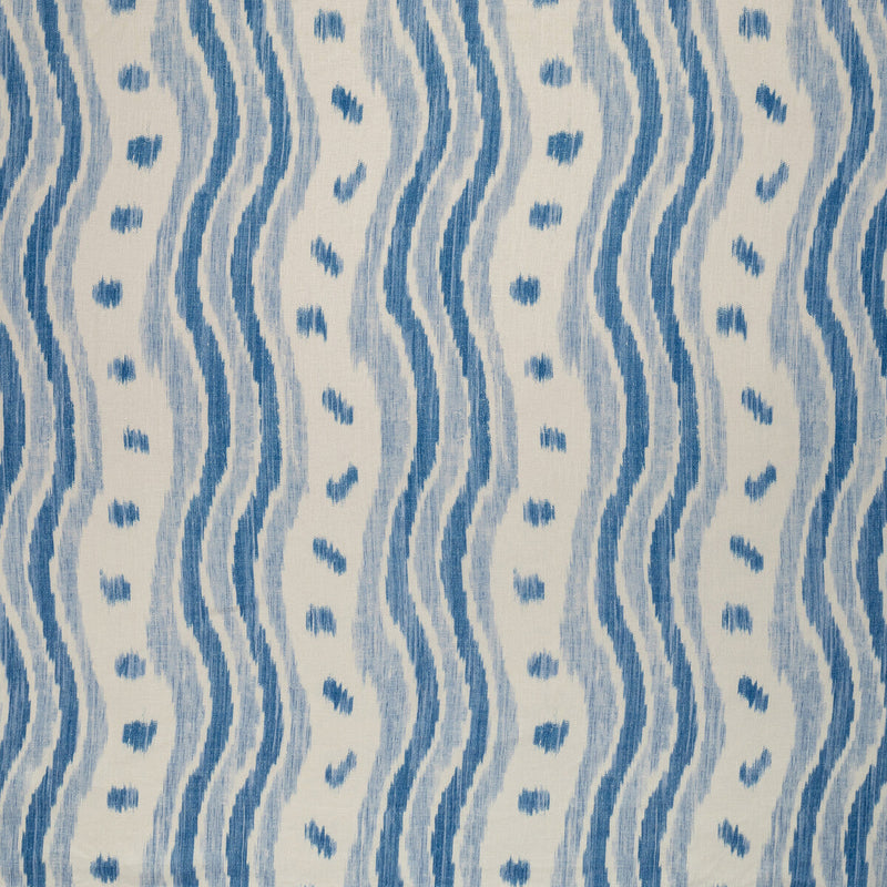 LEE JOFA - IKAT STRIPE- AZURE - Fabric by the Yard AZURE