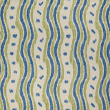 LEE JOFA - IKAT STRIPE- BLUE/LIME - Fabric by the Yard