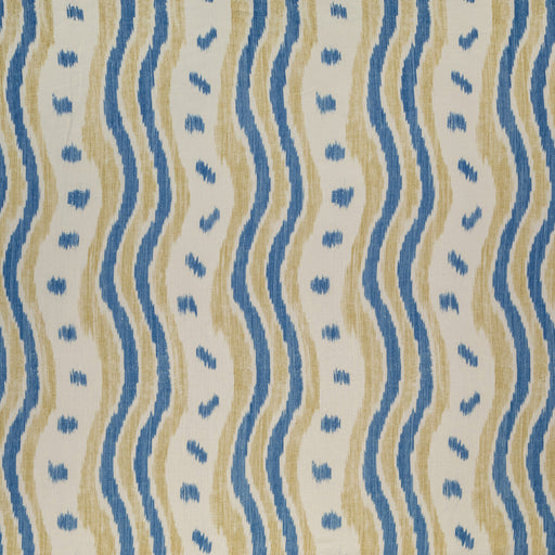 LEE JOFA - IKAT STRIPE- BLUE/YELLOW - Fabric by the Yard BLUE/YELLOW