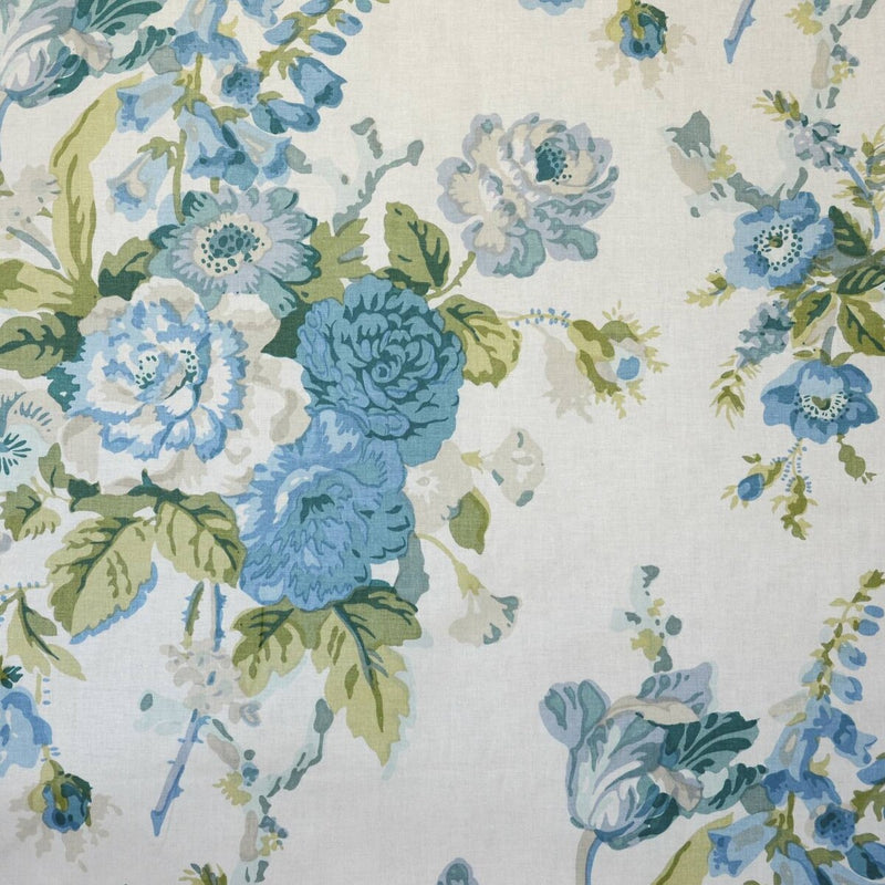 LEE JOFA - GRENVILLE GLAZED CHINTZ- BLUE/GREEN - Fabric by the Yard BLUE/GREEN