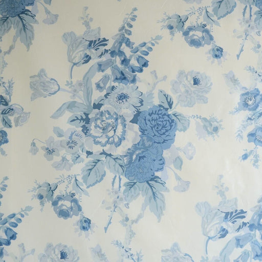 LEE JOFA - GRENVILLE GLAZED CHINTZ- BLUE - Fabric by the Yard BLUE