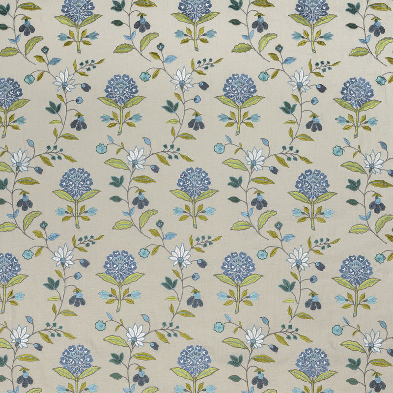 LEE JOFA - KALLA- BLUE/GREEN - Fabric by the Yard BLUE/GREEN