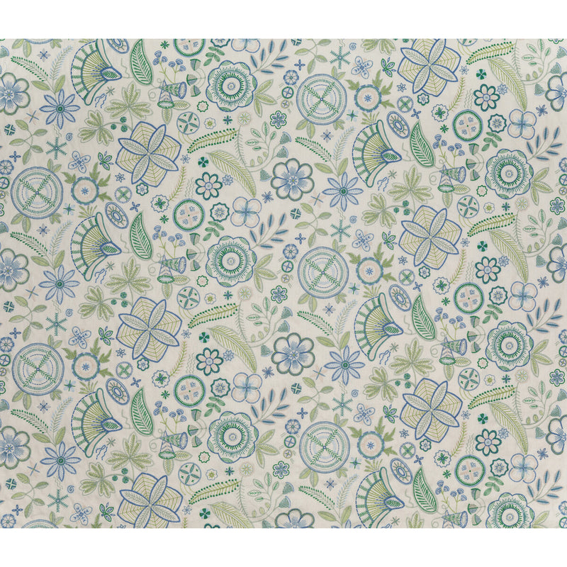 LEE JOFA - EDEN- BLUE GREEN - Fabric by the Yard BLUE GREEN