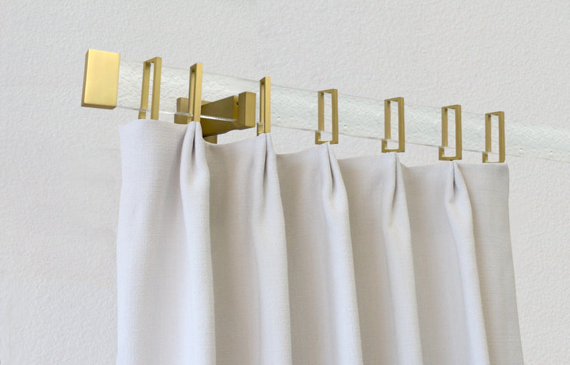 Drapery Rings for Acrylic Rectangular Drapery Rod - Brushed Gold Finish