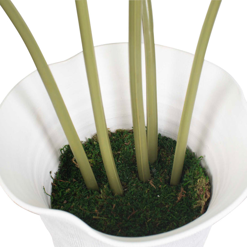 Uttermost Muse Monstera White Vase Centerpiece