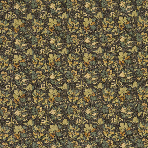 G P & J BAKER - MEADOW FRUIT- CHARCOAL/GREEN - Fabric by the Yard CHARCOAL/GREEN