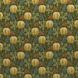 G P & J BAKER - PUMPKINS VELVET- GREEN/TERRACOTTA - Fabric by the Yard