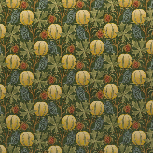 G P & J BAKER - PUMPKINS VELVET- GREEN/TERRACOTTA - Fabric by the Yard GREEN/TERRACOTTA