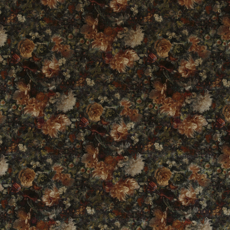 G P & J BAKER - ROYAL GARDEN VELVET- AMBER/JADE - Fabric by the Yard AMBER/JADE