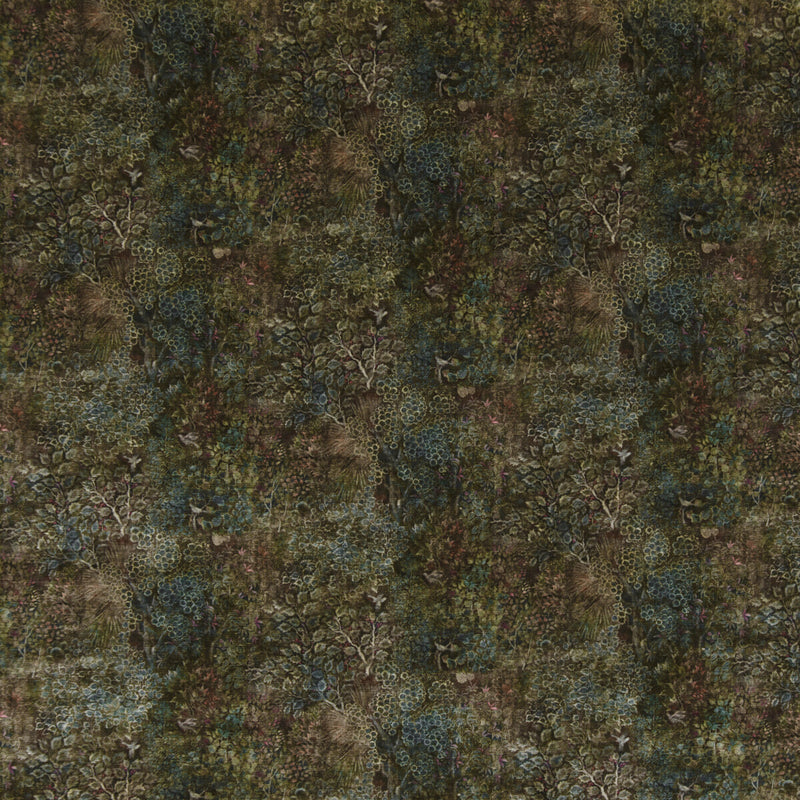 G P & J BAKER - PERSIAN GARDEN VELVET- TEAL/SPICE - Fabric by the Yard TEAL/SPICE
