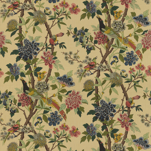 G P & J BAKER - HYDRANGEA BIRD- PARCHMENT - Fabric by the Yard PARCHMENT