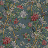 G P & J BAKER - HYDRANGEA BIRD- INDIGO - Fabric by the Yard