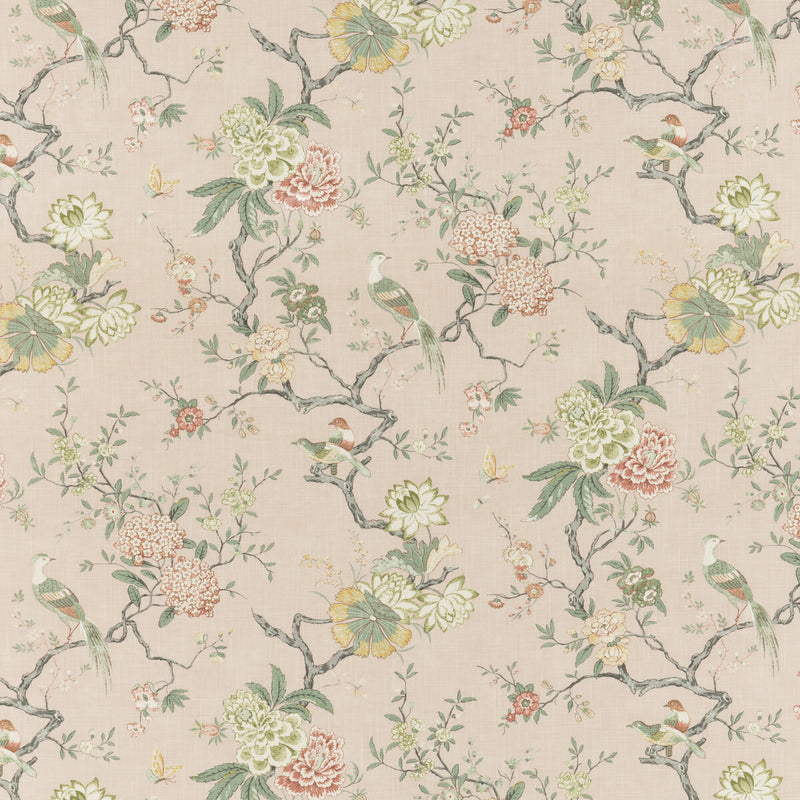 G P & J BAKER - ORIENTAL BIRD SIGNATURE- BLUSH - Fabric by the Yard BLUSH