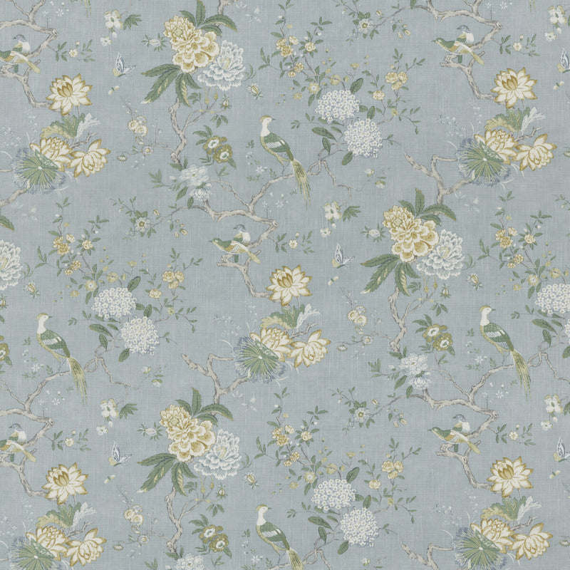 G P & J BAKER - ORIENTAL BIRD SIGNATURE- SOFT BLUE - Fabric by the Yard SOFT BLUE