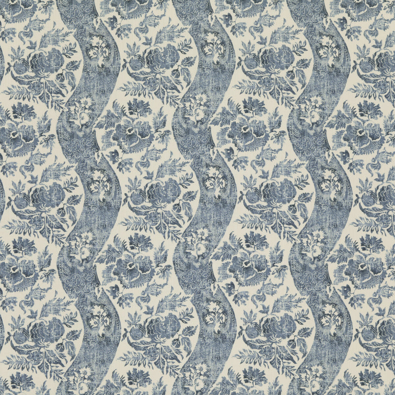 G P & J BAKER - CALDBECK- INDIGO/IVORY - Fabric by the Yard INDIGO/IVORY