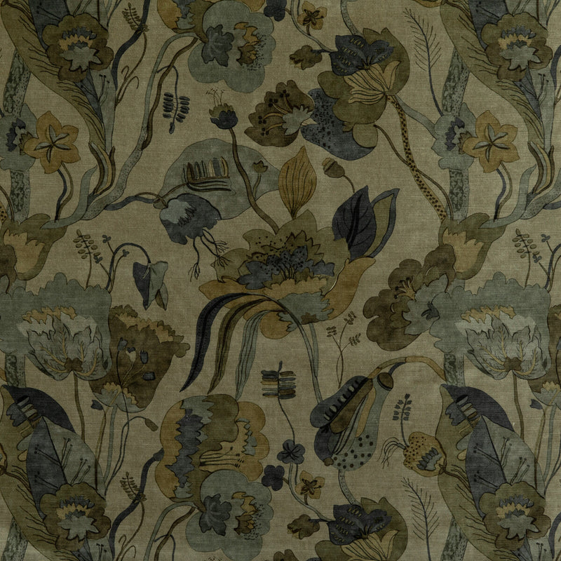 G P & J BAKER - CALIFORNIA VELVET- DENIM/MOLE - Fabric by the Yard DENIM/MOLE