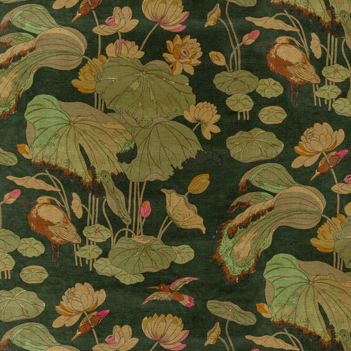 G P & J BAKER - NYMPHEUS VELVET- EMERALD - Fabric by the Yard EMERALD