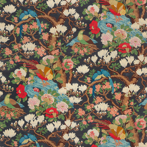 G P & J BAKER - ROCKBIRD VELVET- INDIGO - Fabric by the Yard INDIGO