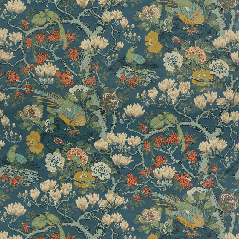 G P & J BAKER - ROCKBIRD VELVET- TEAL - Fabric by the Yard TEAL