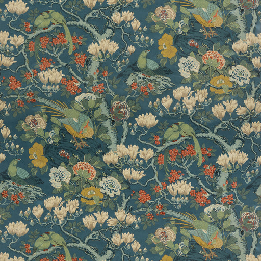 G P & J BAKER - ROCKBIRD VELVET- TEAL - Fabric by the Yard TEAL