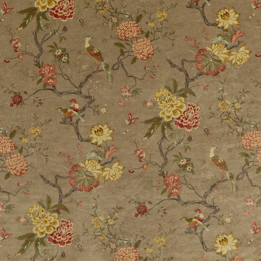 G P & J BAKER - ORIENTAL BIRD VELVET- MOLE - Fabric by the Yard MOLE