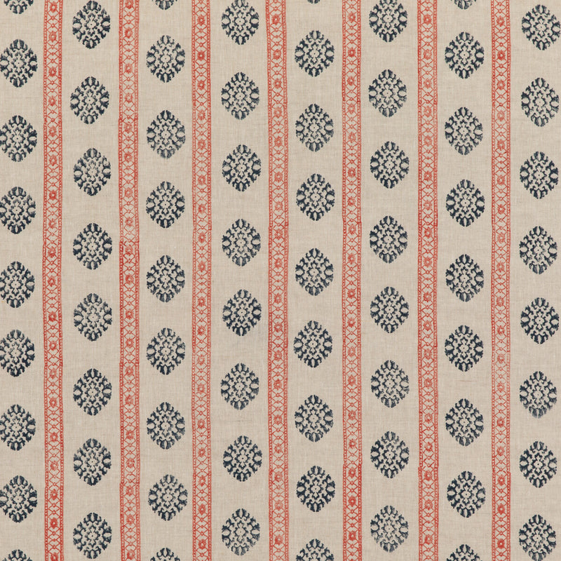 G P & J BAKER - ALMA- RED/INDIGO - Fabric by the Yard RED/INDIGO