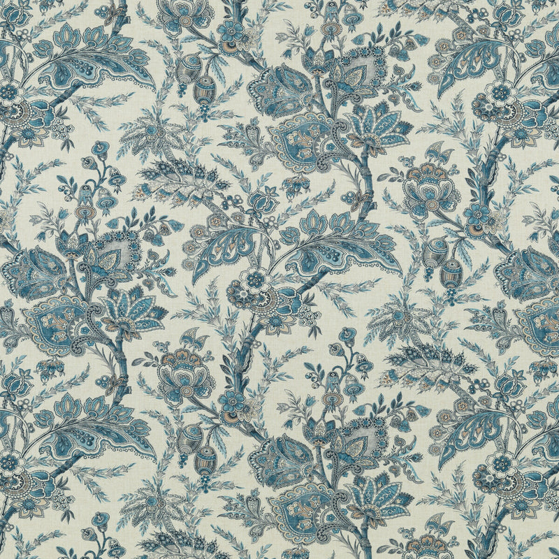 G P & J BAKER - JEWEL INDIENNE- BLUE/SAND - Fabric by the Yard BLUE/SAND
