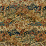 G P & J BAKER - RAMAYANA VELVET- INDIGO/RED - Fabric by the Yard