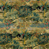 G P & J BAKER - RAMAYANA VELVET- EMERALD/SAND - Fabric by the Yard