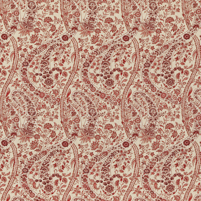 G P & J BAKER - BUKHARA PAISLEY- RED - Fabric by the Yard RED