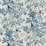 G P & J BAKER - HYDRANGEA BIRD (ARCHIVE)- BLUE - Fabric by the Yard