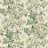G P & J BAKER - HYDRANGEA BIRD (ARCHIVE)- GREEN - Fabric by the Yard