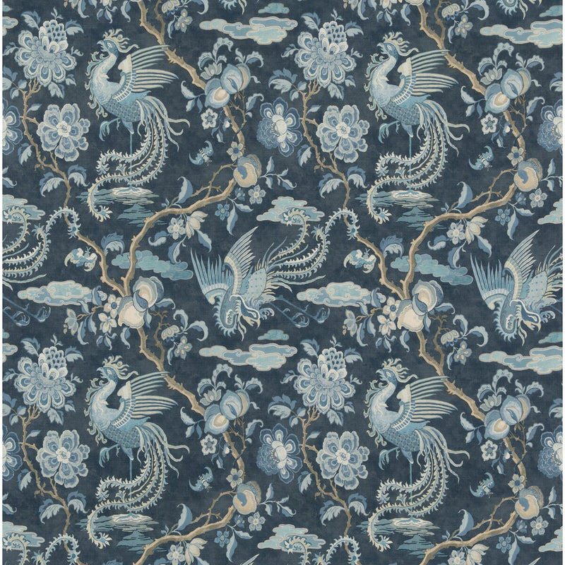 G P & J BAKER - CHIFU- INDIGO - Fabric by the Yard INDIGO