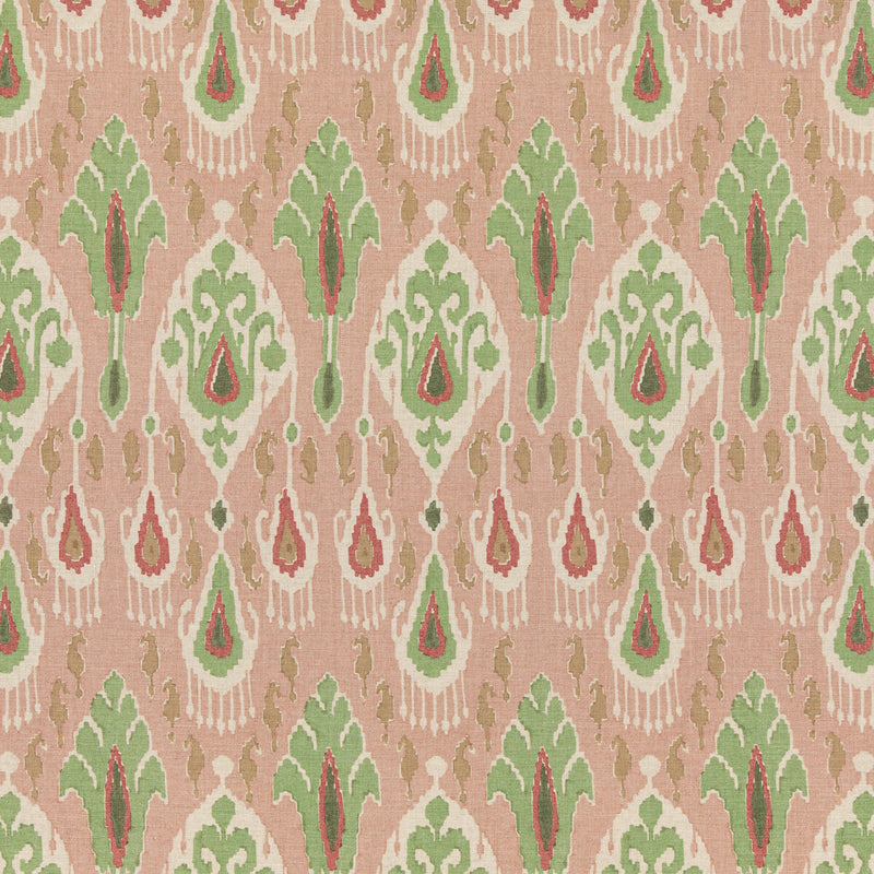 G P & J BAKER - IKAT BOKHARA- ROSE/GREEN - Fabric by the Yard ROSE/GREEN