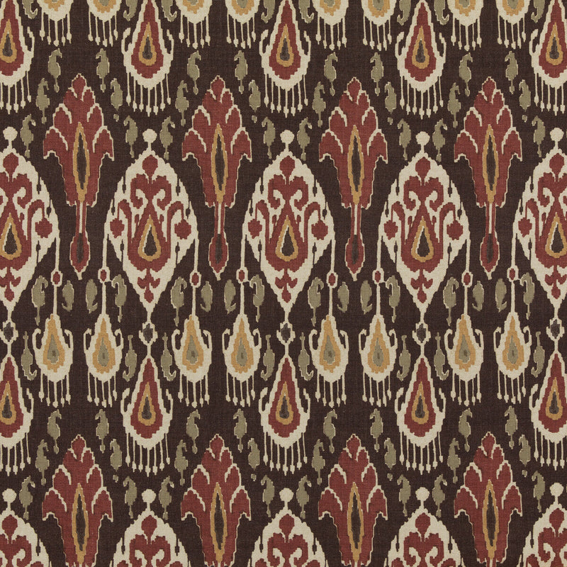 G P & J BAKER - IKAT BOKHARA- ESPRESSO - Fabric by the Yard ESPRESSO