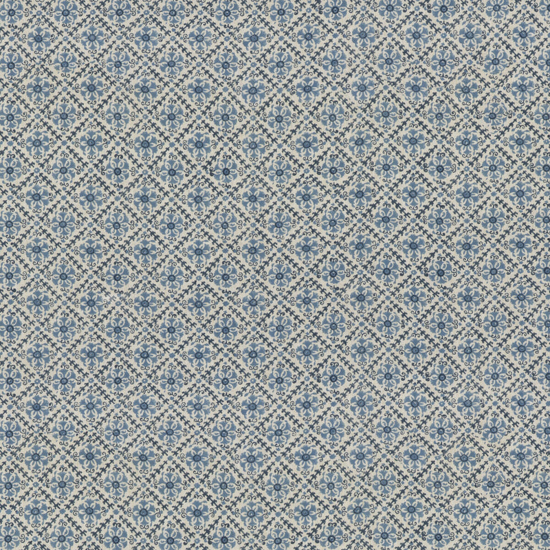 G P & J BAKER - CAMDEN TRELLIS- BLUE - Fabric by the Yard BLUE