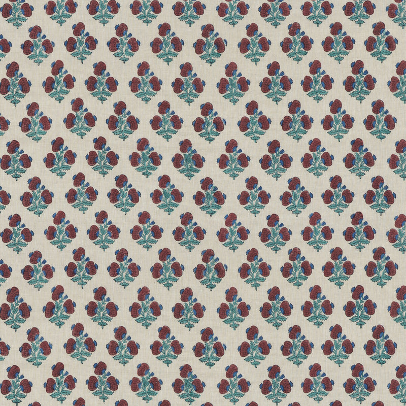 G P & J BAKER - JAIPUR POPPY- RED/BLUE - Fabric by the Yard RED/BLUE