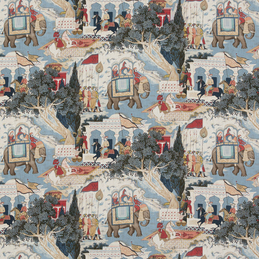 G P & J BAKER - SHALIMAR- INDIGO/RED - Fabric by the Yard INDIGO/RED
