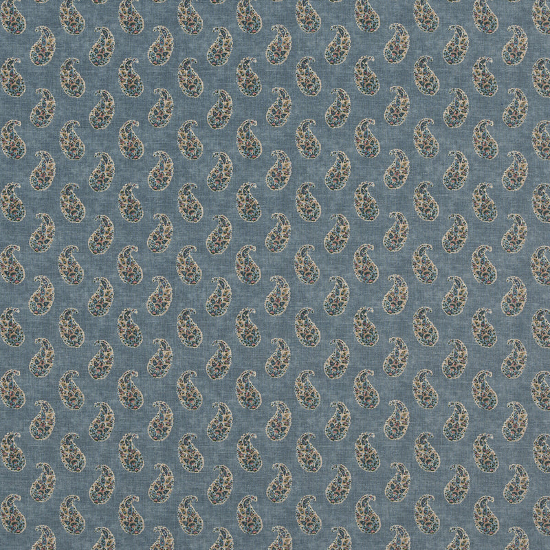 G P & J BAKER - PATOLA PAISLEY- BLUE - Fabric by the Yard BLUE