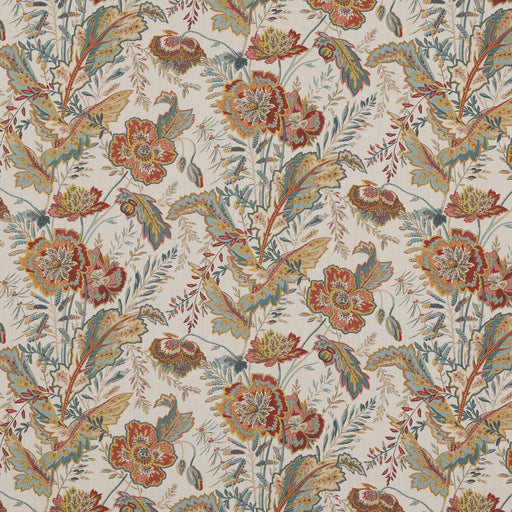 G P & J BAKER - INDIENNE FLOWER- RED/TEAL - Fabric by the Yard RED/TEAL