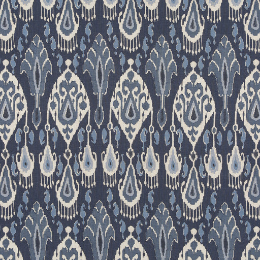 G P & J BAKER - IKAT BOKHARA LINEN- INDIGO - Fabric by the Yard INDIGO