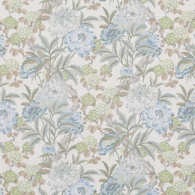G P & J BAKER - SUMMER PEONY- AQUA - Fabric by the Yard AQUA