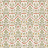 G P & J BAKER - BIRDS & CHERRIES COTTON- RED/GREEN - Fabric by the Yard