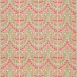 G P & J BAKER - BIRDS & CHERRIES COTTON- CORAL - Fabric by the Yard